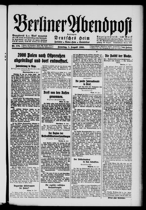 Berliner Abendpost vom 01.08.1920