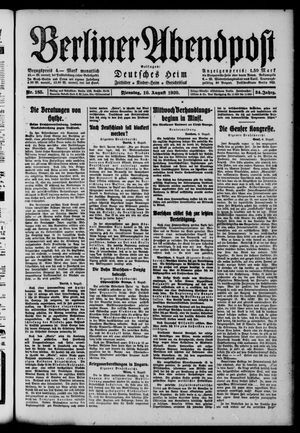 Berliner Abendpost vom 10.08.1920