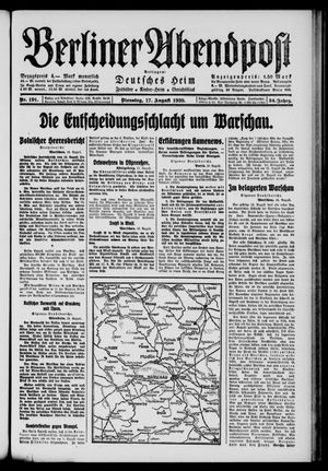 Berliner Abendpost vom 17.08.1920
