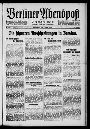Berliner Abendpost vom 28.08.1920