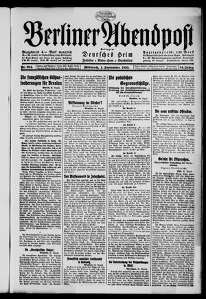 Berliner Abendpost on Sep 1, 1920