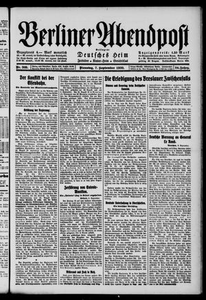 Berliner Abendpost on Sep 7, 1920
