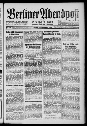 Berliner Abendpost vom 10.09.1920