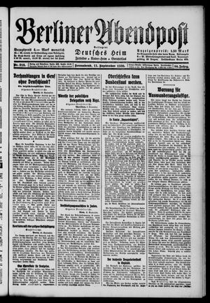 Berliner Abendpost vom 11.09.1920