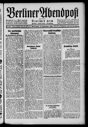 Berliner Abendpost vom 16.09.1920