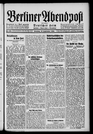 Berliner Abendpost vom 19.09.1920