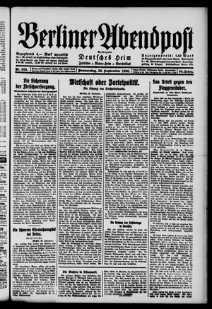 Berliner Abendpost vom 23.09.1920