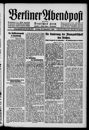 Berliner Abendpost vom 24.09.1920