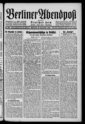 Berliner Abendpost vom 29.09.1920