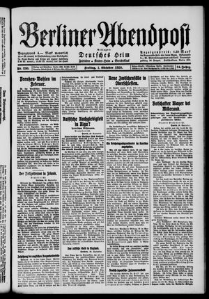 Berliner Abendpost vom 01.10.1920