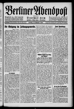 Berliner Abendpost vom 15.10.1920