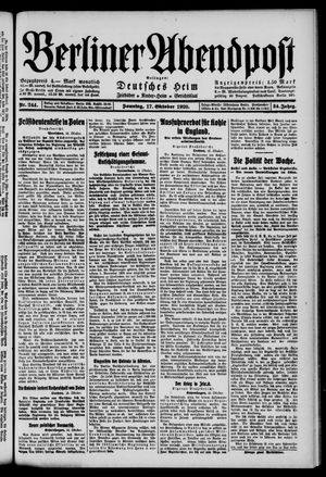 Berliner Abendpost vom 17.10.1920