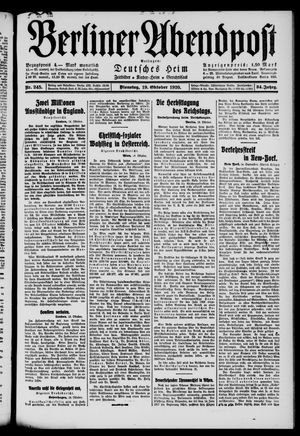 Berliner Abendpost on Oct 19, 1920