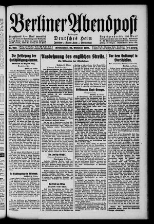 Berliner Abendpost vom 23.10.1920