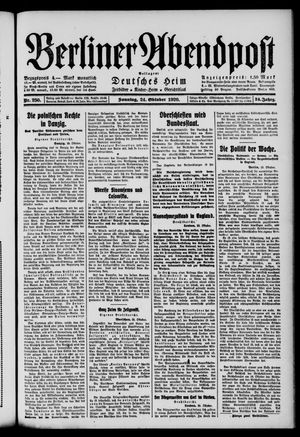 Berliner Abendpost on Oct 24, 1920