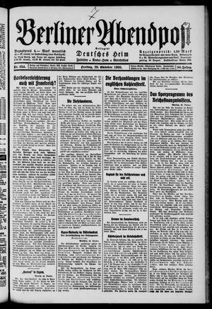 Berliner Abendpost vom 29.10.1920