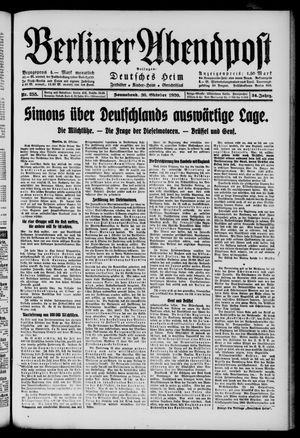Berliner Abendpost vom 30.10.1920