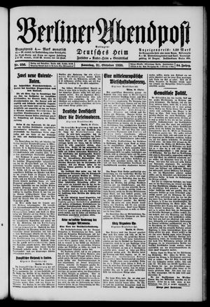 Berliner Abendpost vom 31.10.1920