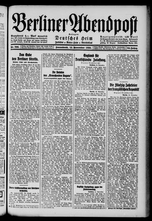Berliner Abendpost vom 13.11.1920
