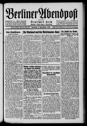 Berliner Abendpost vom 14.11.1920