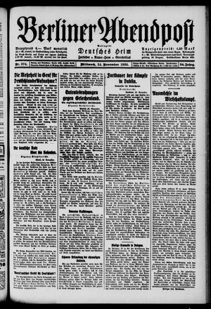 Berliner Abendpost vom 24.11.1920