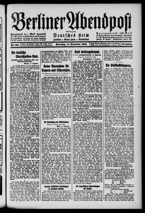 Berliner Abendpost vom 14.12.1920