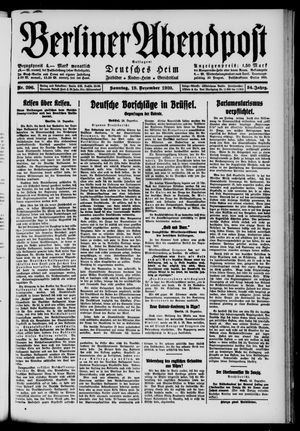 Berliner Abendpost vom 19.12.1920