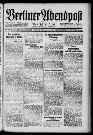 Berliner Abendpost vom 22.12.1920