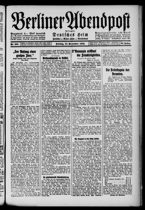 Berliner Abendpost vom 24.12.1920