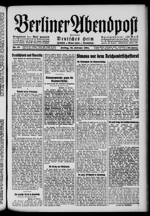 Berliner Abendpost on Feb 25, 1921