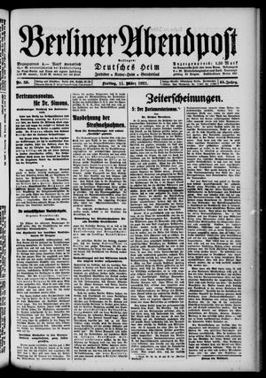 Berliner Abendpost vom 11.03.1921