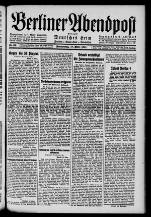 Berliner Abendpost on Mar 17, 1921