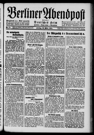 Berliner Abendpost vom 25.03.1921