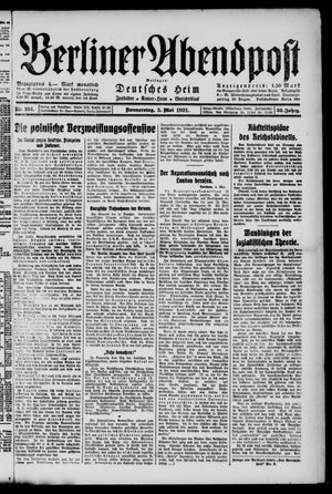 Berliner Abendpost on May 5, 1921