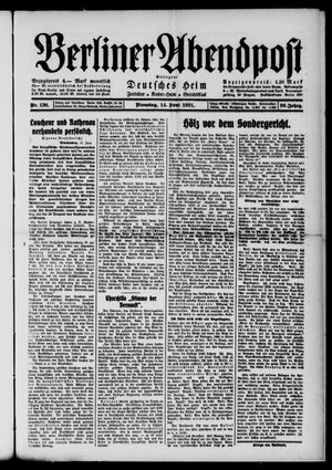 Berliner Abendpost on Jun 14, 1921