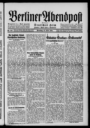Berliner Abendpost vom 21.06.1921