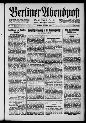 Berliner Abendpost vom 26.06.1921