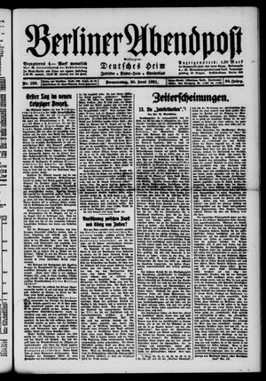 Berliner Abendpost vom 30.06.1921