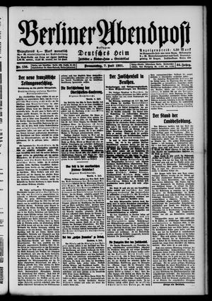 Berliner Abendpost vom 07.07.1921