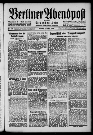 Berliner Abendpost vom 15.07.1921