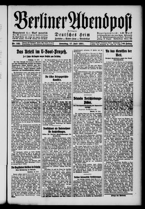 Berliner Abendpost vom 17.07.1921