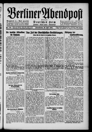 Berliner Abendpost vom 23.07.1921