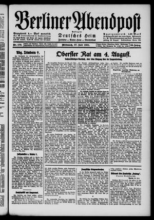 Berliner Abendpost vom 27.07.1921