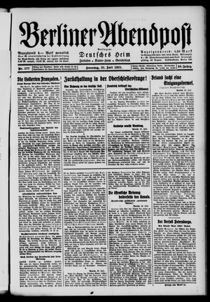 Berliner Abendpost vom 31.07.1921