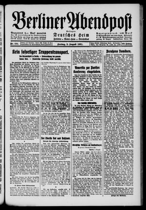 Berliner Abendpost vom 05.08.1921