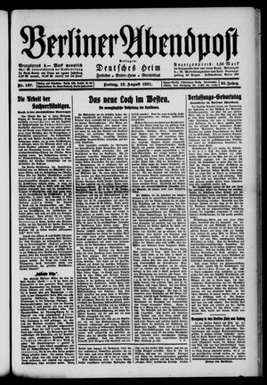 Berliner Abendpost vom 12.08.1921