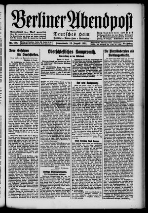 Berliner Abendpost vom 13.08.1921