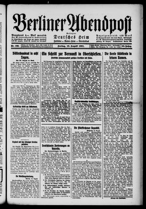 Berliner Abendpost vom 19.08.1921