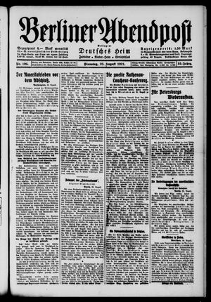 Berliner Abendpost vom 23.08.1921