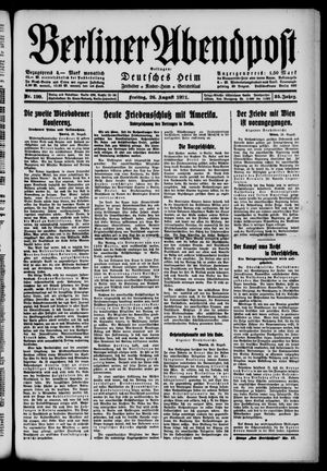Berliner Abendpost vom 26.08.1921